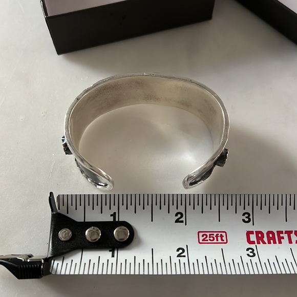 925 Taxco Mexico Turquoise Coral Amethyst Hammered Cuff Bracelet - Picture 8 of 9